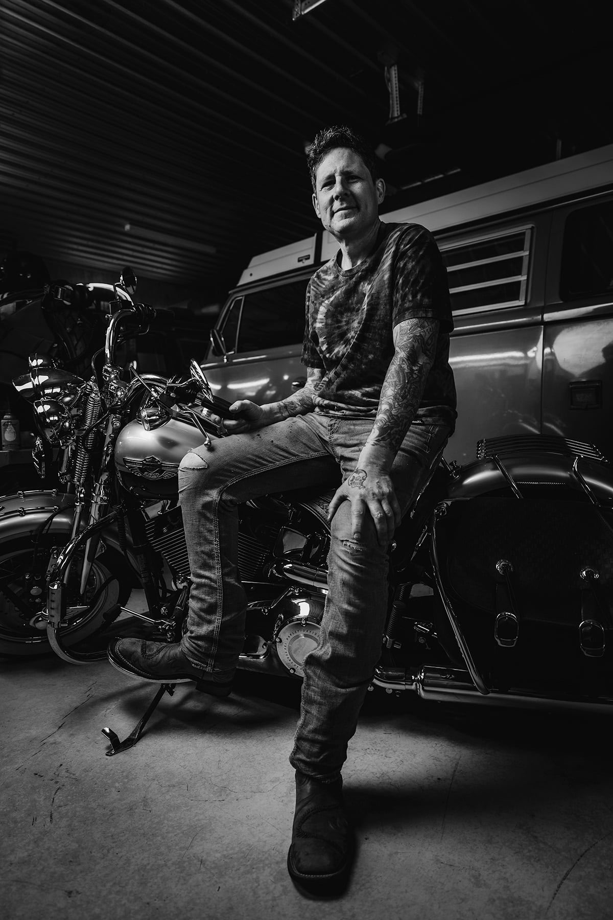 Matt Thrash with motorcycle